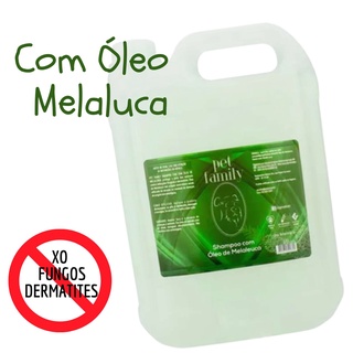 "Shampoo para Pet com Óleo de Melaleuca 5L - Tratamento eficaz para pele, fungos e dermatites em cães e gatos."