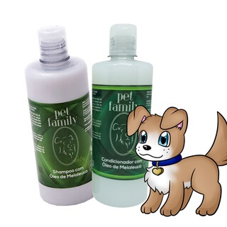 "Shampoo e Condicionador Pet Family com Melaleuca - Proteção contra Fungos e Dermatites"